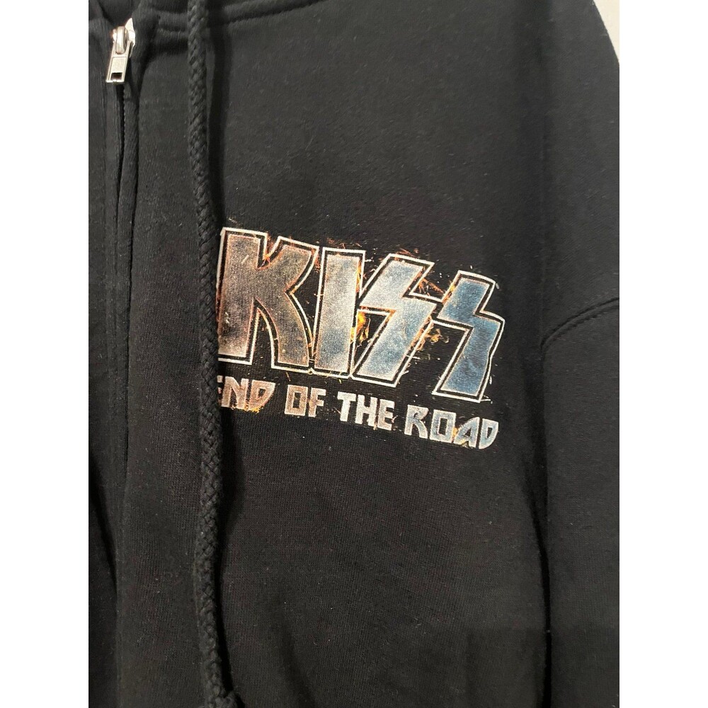KISS End of the Road World Tour Black Zip Hoodie Size Large - Picture 2 of 5